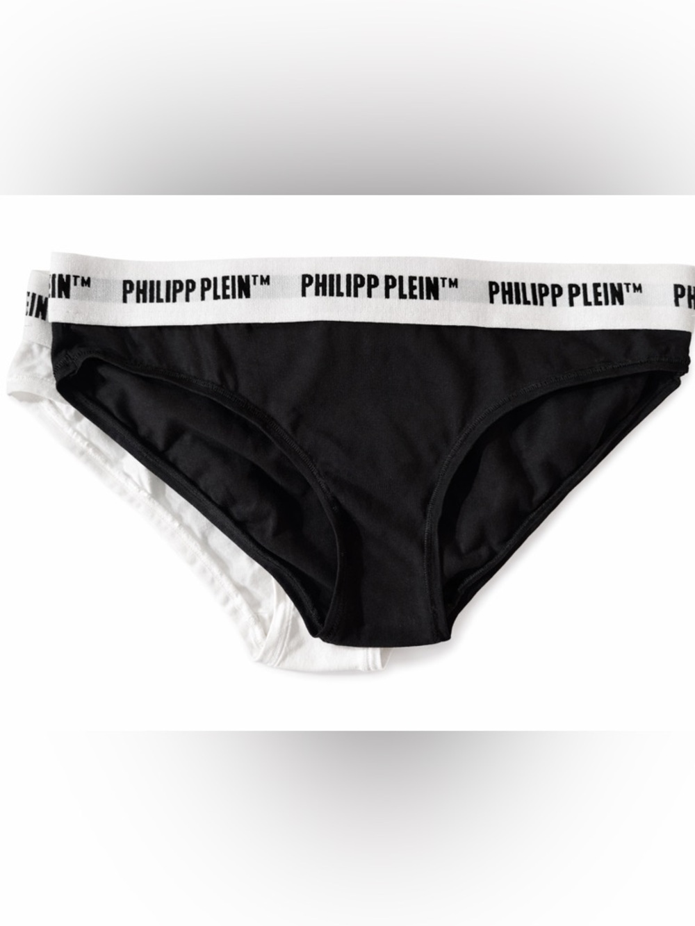 Philipp Plein Women’s Cotton Briefs Set 2 White Black Size S